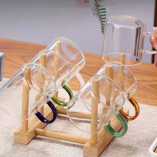 Wooden Dish Rack - Dish Cup Bowl Cutting Board Drying Rack Stand Storage Holder, Kitchen Counter Organizer