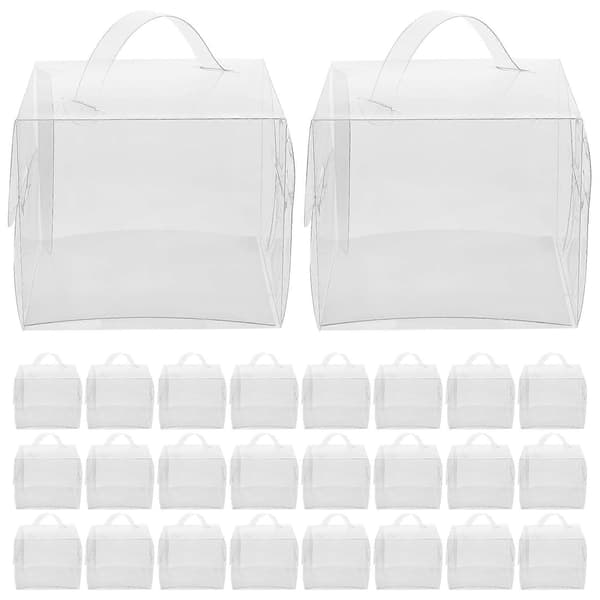 Portable Cake Boxes Transparent Cake Boxes with Handle for Storage 10 Pcs