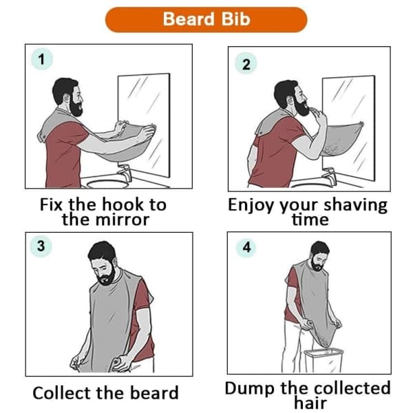 Barberings- og skægforklæde / Skægforklæde - Opsamler skæg Sort