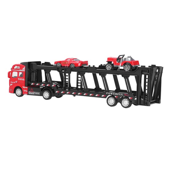 1:48 Alloy Container Truck Car Model Toy Pull Back High Simulation Kids Vehicle Toy (red)