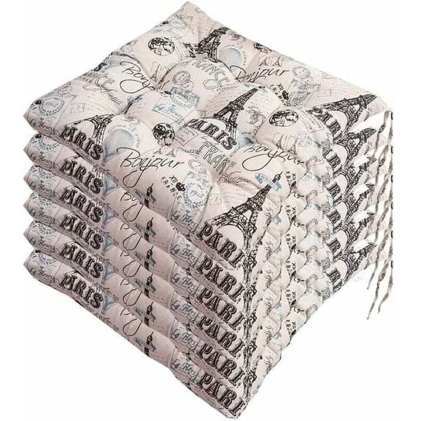 6-pack 40x40cm Chair Cushions, Decorative Garden Cushions, Polyester Fabric, Compatible with Various Chairs