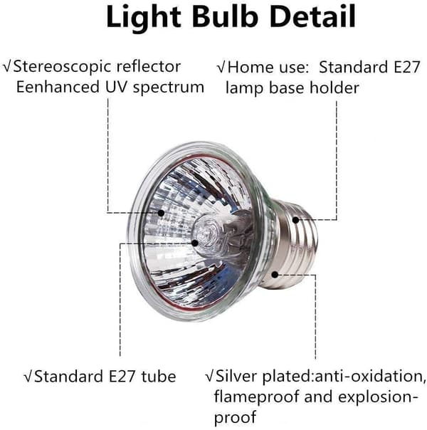 75W Solcellelampe, 75W Varmelampe, UVA+UVB Fullspektrum Solcellelampe