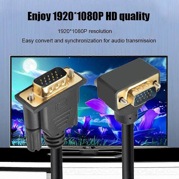 DB-007-UP-1.0M Til Skærm/Projektor/Computer Opadvinklet VGA RGB Han til Lige Han Forlænger