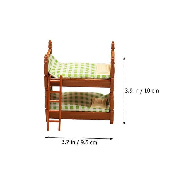 1 sæt miniature sove køjeseng model foregive leg legetøj dukkehus indretning