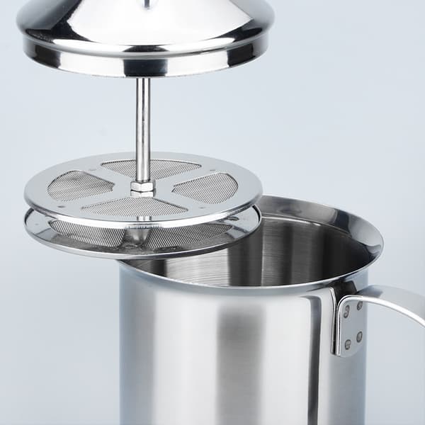 Mælkeskummer i rustfrit stål, 400 ml, køkkenredskab, velegnet til at lave specialkaffe, manuel mælkeskummer i rustfrit stål