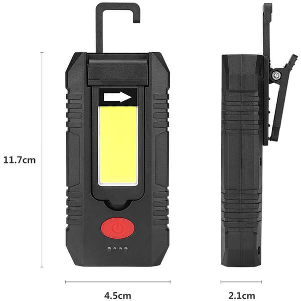 USB-oppladbar campinglykt med sterk magnetkrok LED-arbeidslys 4 lysmoduser Supersterk COB LED