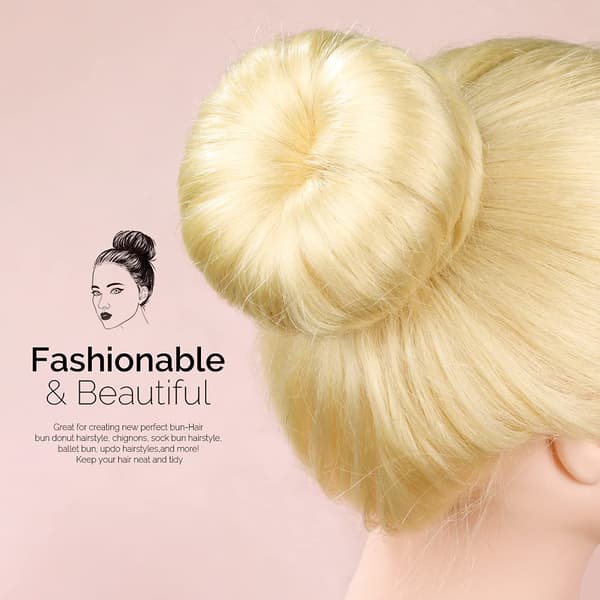 Hårknoldformere Sæt, 4 størrelser Beige Donut Bun Maker og 20 gyldne hårnåle til blondt hår, Chignon Bun Maker Hårring Style Tilbehør beige