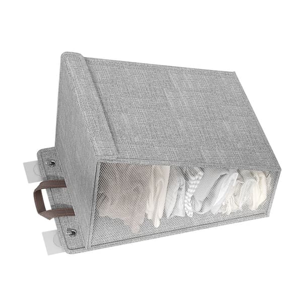 Wall Mounted Laundry Hamper Foldable Dirty Clothes Basket Space Saving Collapsible Laundry Basket for Shoes Socks Towels Grey Large Size