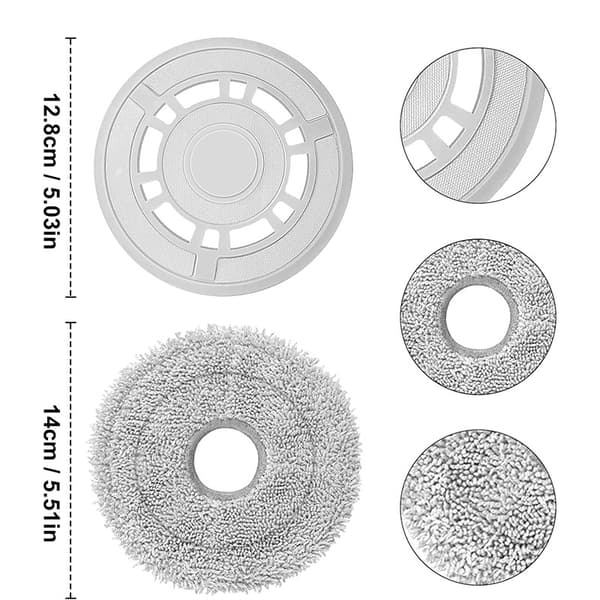Mop Cloth and Bracket Replacement Set Compatible with Xiaomi X20+ & Dreame L10S Series Robot Vacuum Cleaners
