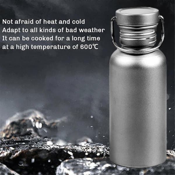 750 ml titanium vandflaske til udendørs camping, vandreture, cykling og camping Titanium Titanium