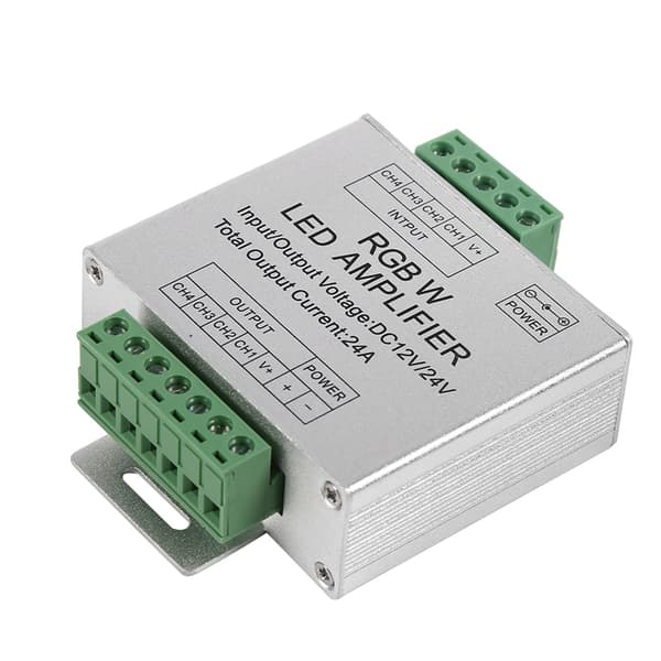 DC12-24V 24A RGBW Signal Amplifier 4-channel Output Circuit Aluminum Shell LED Strip Controller