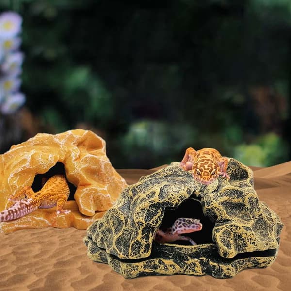 Stor bronse drivved reptil gjemmested - Harpehule for terrariumdekorasjon