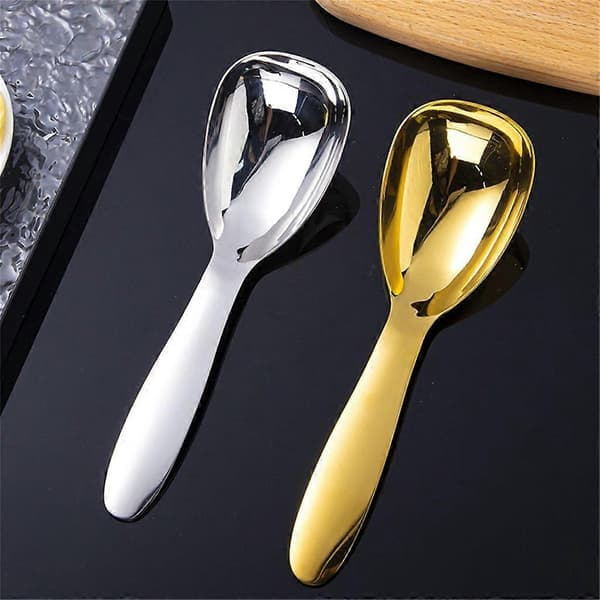 Short Handle Soup Spoons Rice Spoons Large Serving Spoons Dishwasher Safe Silver Silver