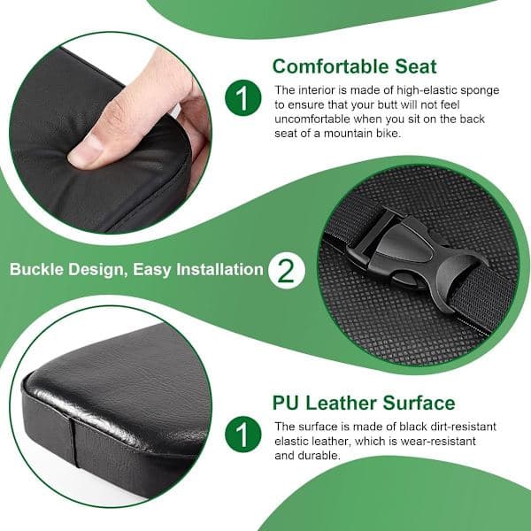 Cykelstolssæt - Bagsæde - Cykelmåtte bagageboks - Universal - Sort