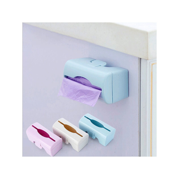 Practical Wall Mounted Plastic Bag, Storage Container, Organizer, Holder, Trash Can