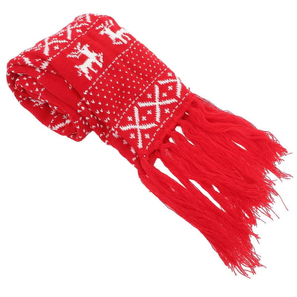 1 st Stickad Julhalsduk Älg Snöflinga Dekoration Halsduk Sjal