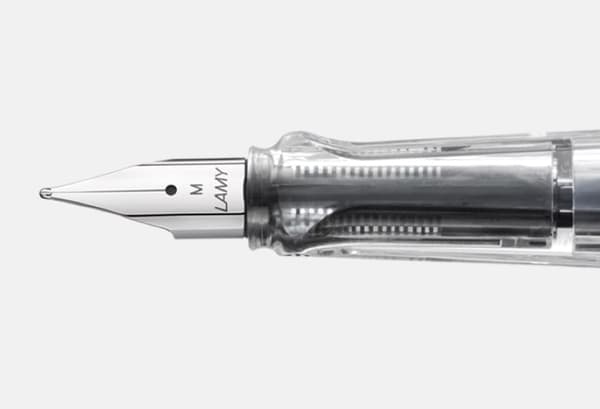 Transparent Vista fyldepen med medium spids og blåt blæk