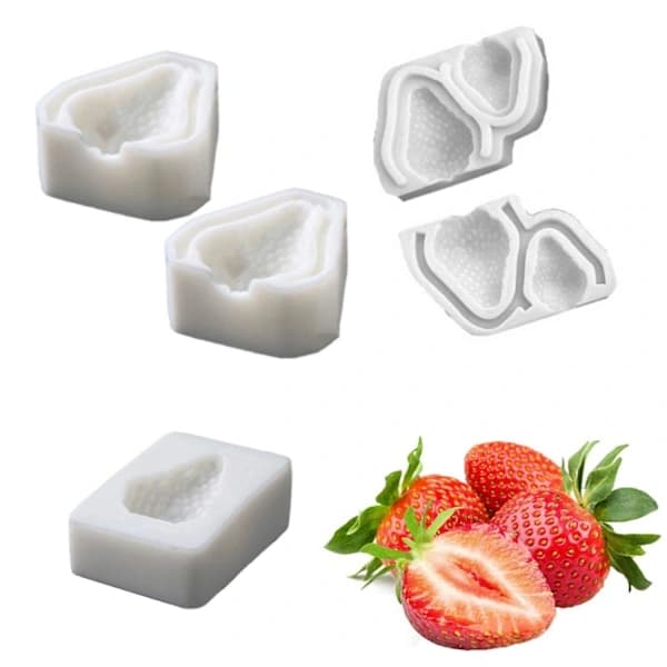 Baking Mold Strawberry Shape Food Grade Easy Release DIY Cake Decoration Tool Reusable Chocolate Mold D