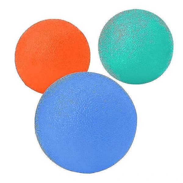 3 stk. runde gribebolde - orange+blå+grøn