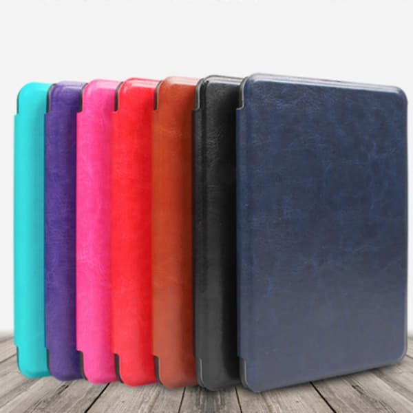 Automatiskt Vakna/Sov Läderfodral med Handrem för Kindle Paperwhite 11:e Gen Marinblå