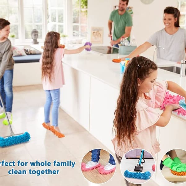 Mopper, hjemmesko, sko, støvmoppe, hjemmesko, rengøring, gulv, blå