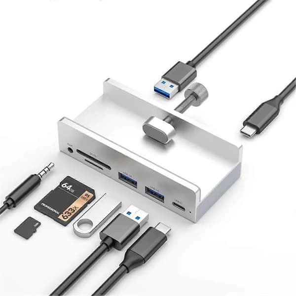 6-i-1 USB 3.0 HUB USB-klemme på dokkingstasjon USB 3.0-adapter Multi-splitter 5 Gbps høyhastighetsadapter