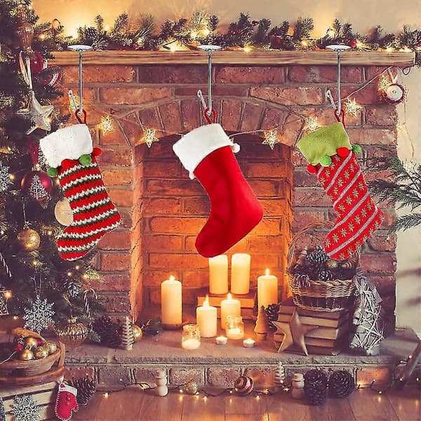 Long Wallet Hooks, Round Metal Table Hook Stocking Clips Hook Christmas Stocking
