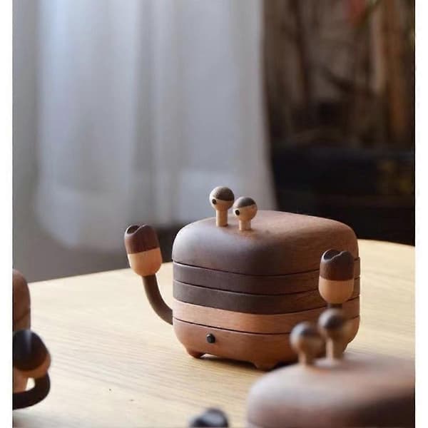 Magnetic Wooden Coaster with Crab, Solid Wood, Anti-scalding, Insulation, Tea Ceremony, Teacup Mat, Restaurant Coaster, Cute