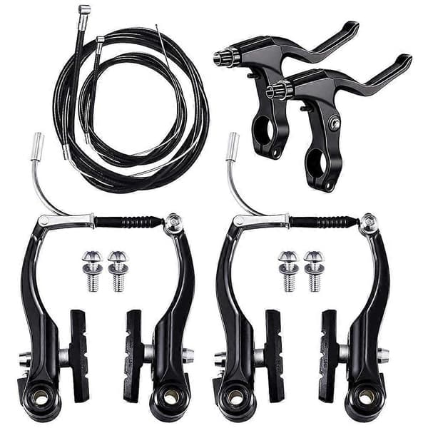 Complete Bicycle Mountain Bike Set, V-Brake + Outer Cables + Handle + Front & Rear Bicycle Brake Accessories
