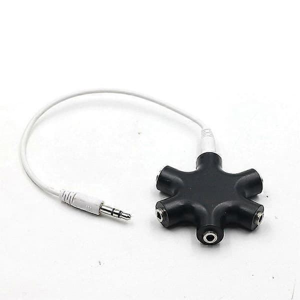 Mini Bærbar 1 til 5 3.5mm Plugg Stereo Lyd Hodetelefon Splitter Adapter for Telefon