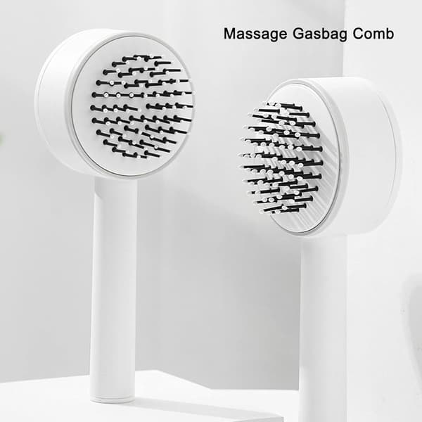 Hvid - 1 Styk 3D Luftpude Massager Selvrensende Hårbørste DXGHC