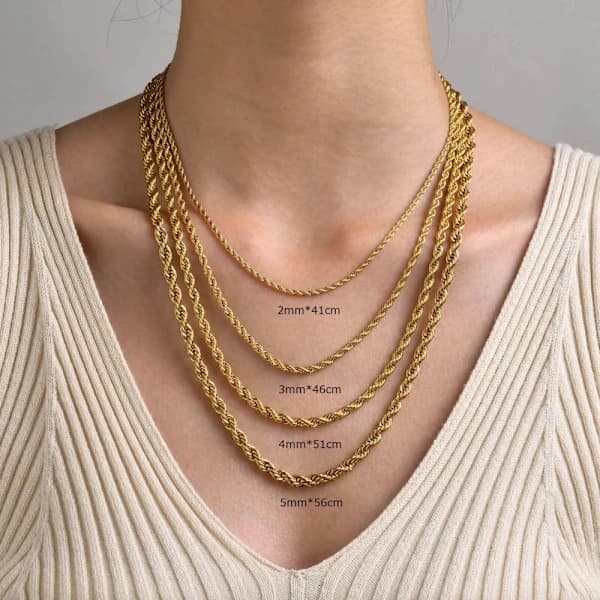 Repkedja Orm Bred Halsband GULD 41CM 41CM guld 41cm-41cm
