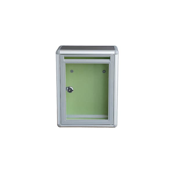Small Transparent Wall Mounted Mailbox with Lock in Acrylic and Aluminum