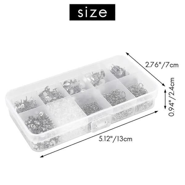 1650pcs Earring Posts and Backs, Earring Making Supplies and Earring Backs for Stud Earrings for DIY Earrings