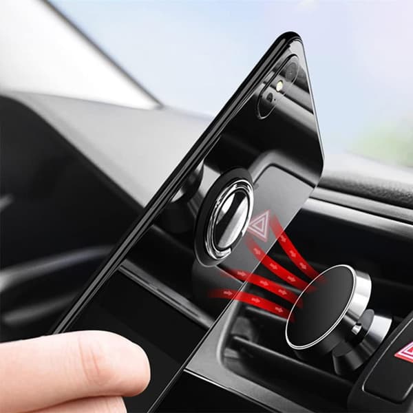 2 Pieces Cell Phone Ring Holder, Magnetic Finger Ring Stand Car Mount Available 360° Adjustable Cell Phone Loop (Gold)