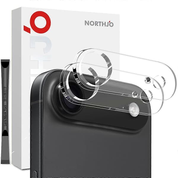 NORTHJO 2 pcs Tempered Glass Camera Protector for iPhone 17 Air, Clear Lens Film, 3D Full Coverage