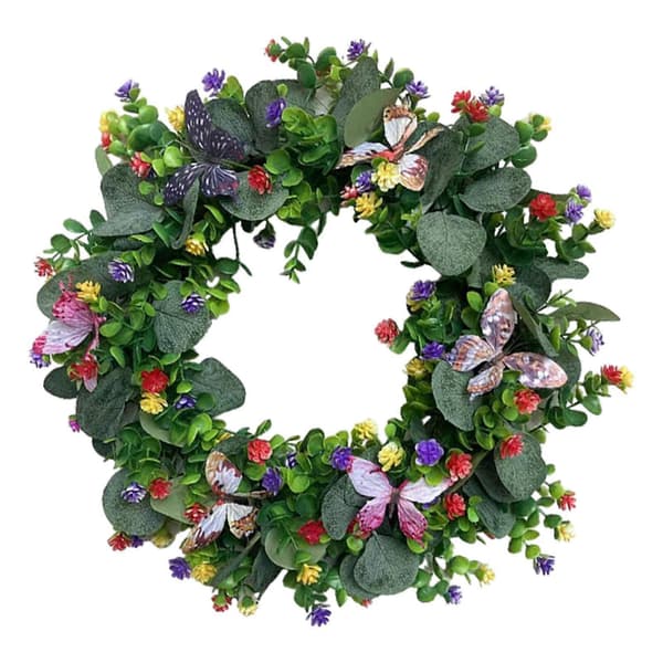 Forårs- og sommerkrans Blomsterkrans til havefest Indendørs Udendørs