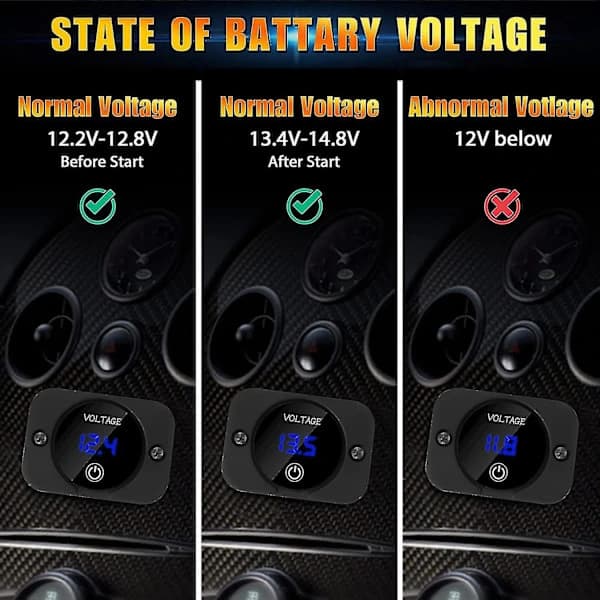 12V Voltmeter med S Digital Display 12V 24V Voltmeterpanel för Båt 2025:e