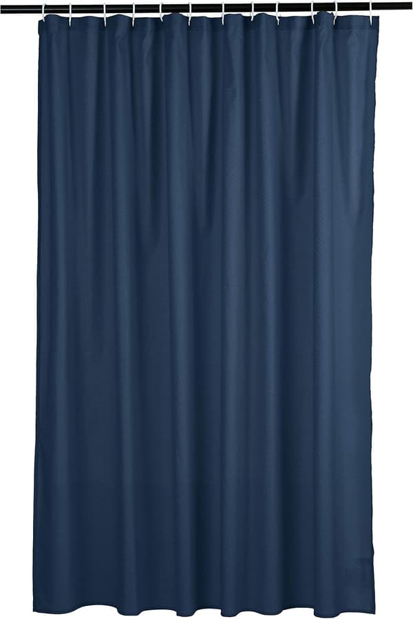 Waffle Pattern Shower Curtain, 180 x 180 cm, Navy Blue