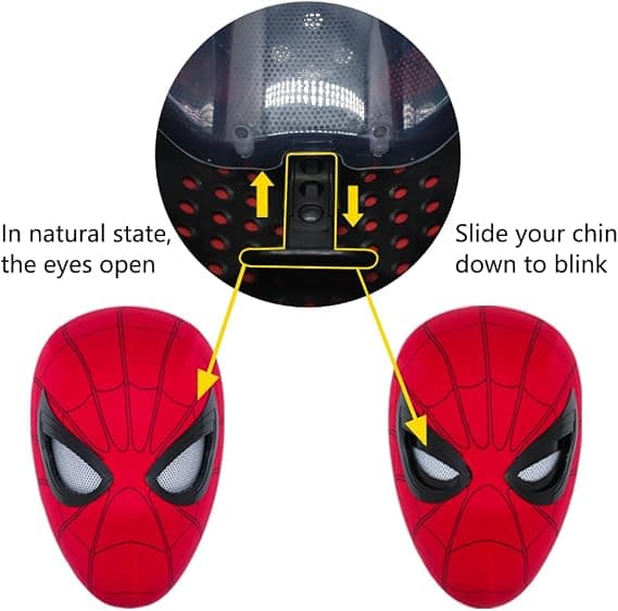 Mascara Spiderman Hodeplagg Cosplay Flyttende Øyne Elektronisk Maske Spider Man 1:1 Hakekontroll Elastiske Leker For Voksne Barn Gave