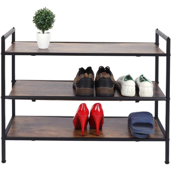 3-tier stackable shoe rack, storage shelf for wardrobes, hallways, entryways, bedrooms