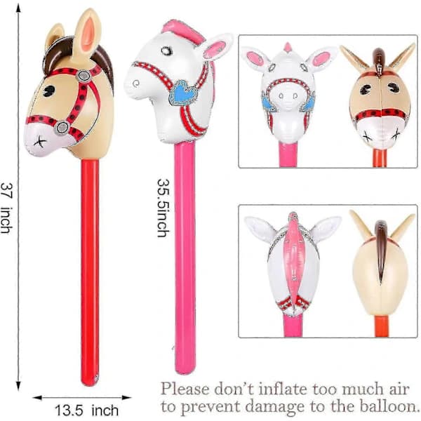 8-pack Inflatable Stick Horse, Inflatable Horse on a Stick Party/Yard