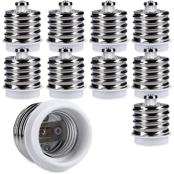 10x E40 till E27 Sockeladapter - Kompatibel med LED- och Halogenlampor - Lamphållarkonverterare