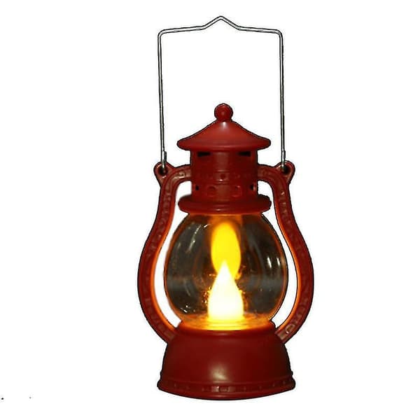 Halloween Stimulating Kerosene Lantern Prop Portable Light Hand Lamp Decoration - Red