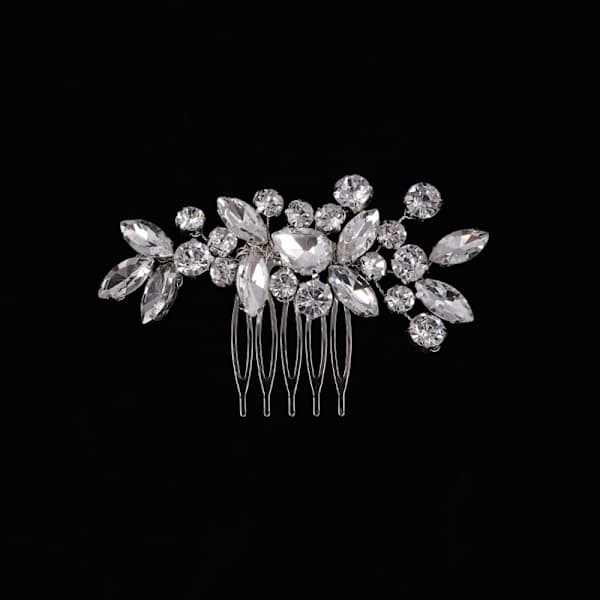 Krystalhårspænder, Rhinestone Hårnåle Barrettes, Hvide Glitrende Hårspænder Hårtilbehør til Kvinder Piger, sølv