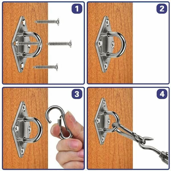Rectangular Shade Sail Hardware Kit Stainless Steel Heavy Duty Shade Sail Set Fastening Accessories for Garden Patio Yard