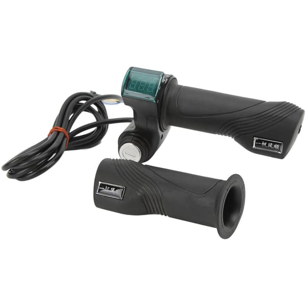 1 Pair Electric Bicycle Twist Grips, Universal Throttle, Speed Regulator with EV Display