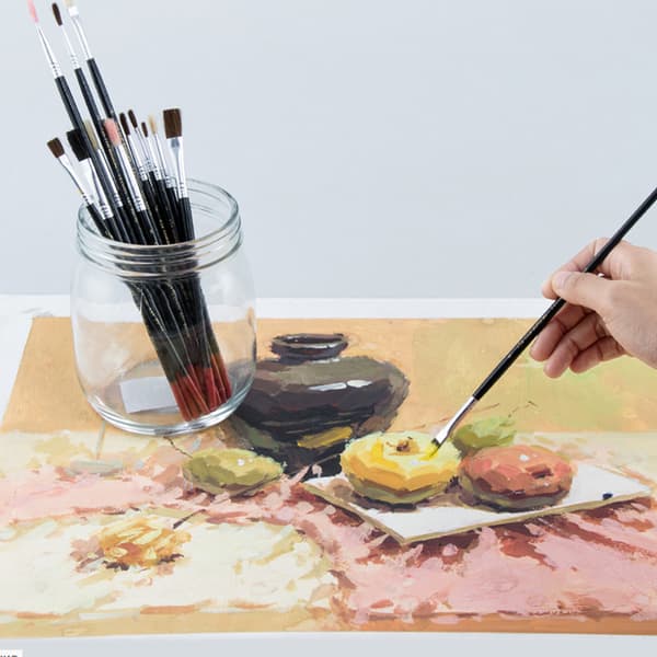 15 stk kunstpensler for gouache, akvarell, akryl og oljemaling