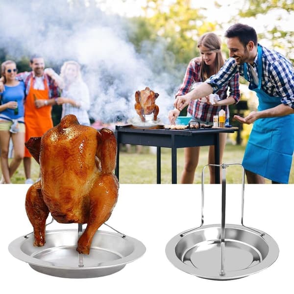 Vertikalt spyd i rustfritt stål, brasiliansk grillstativ, kyllinggrillstativ