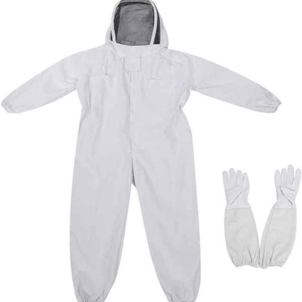 Beekeeper Overall Cotton Protective Jacket with Mask and Hat Size L Beekeeping Equipment